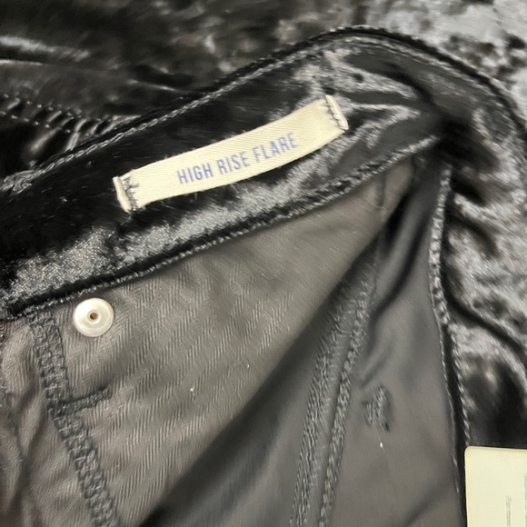 Wrangler Retro High Rise Flare Size 26 X 30 Black Crushed Velvet Stretch Cowgirl - Picture 10 of 15